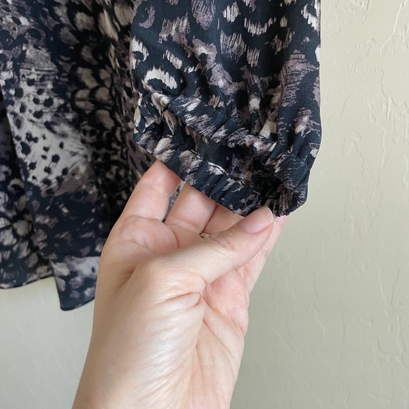 Rebecca Taylor Silk Blouse Animal Print Office Career Top Women’s Size Small - Picture 4 of 8